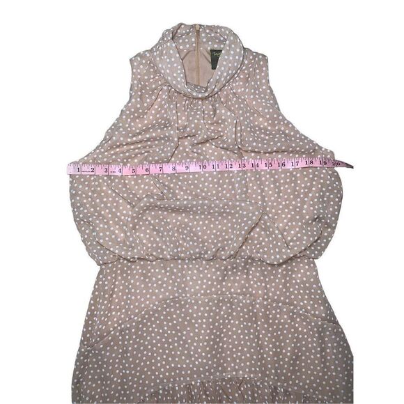 TAYLOR TAN POLKA DOT MOCK NECK MAXI DRESS - Picture 8 of 10